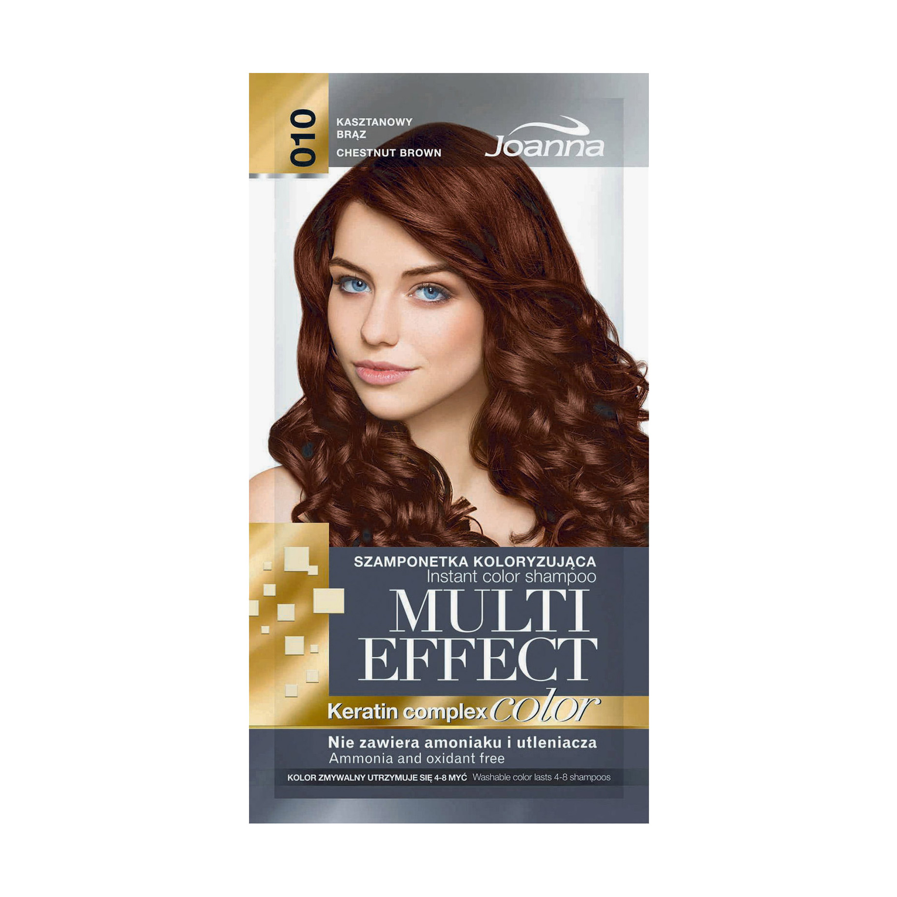 Відтінковий шампунь для волосся Joanna Multi Effect Color Keratin Complex 10 Chestnut Brown, 35 г